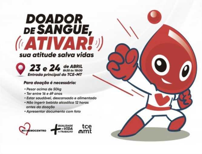 TCE-MT promove campanha de doação de sangue nesta quarta e quinta-feira