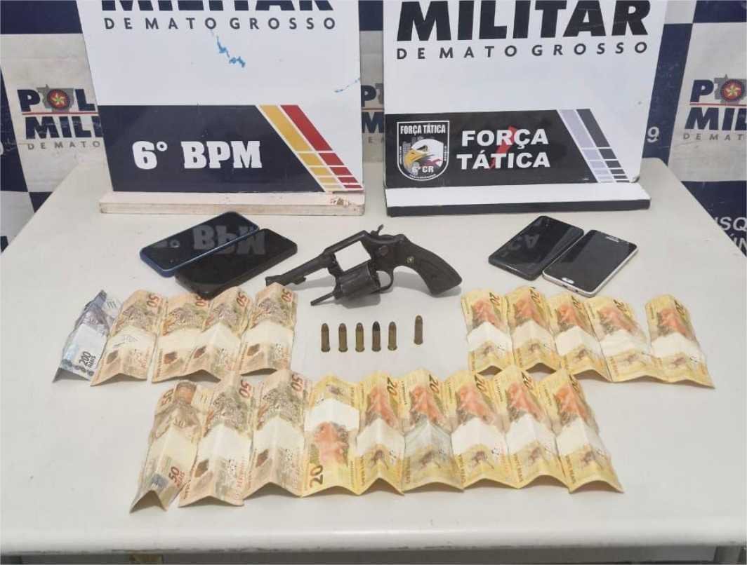 Polícia Militar prende quatro pessoas por porte ilegal de arma em Cáceres