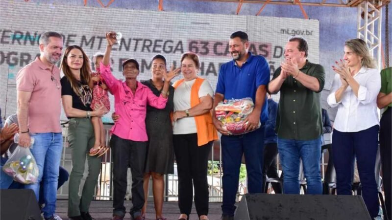 Primeira-dama de MT entrega casas a 63 famílias e transforma vidas em Ribeirão Cascalheira