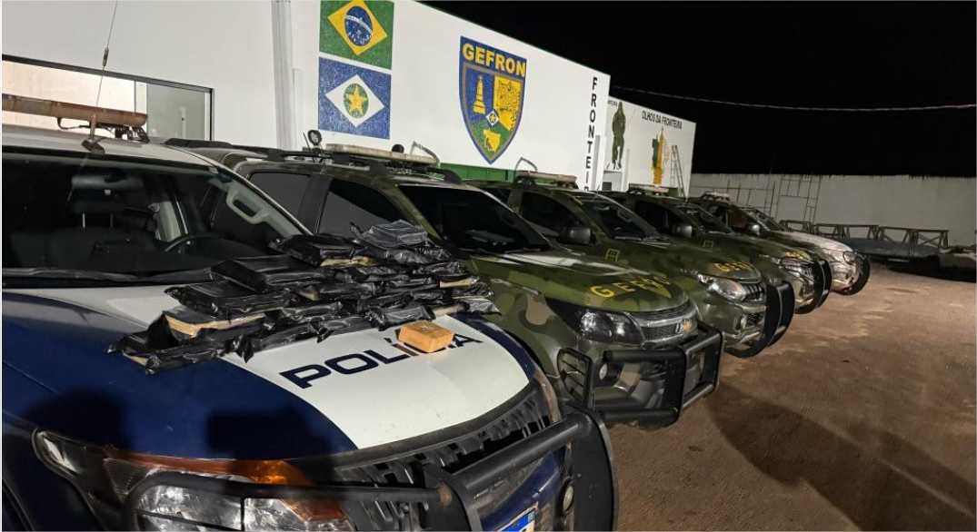 Gefron e PM apreendem 23 tabletes de cloridrato de cocaína e causam prejuízo de R$ 587 mil às facções criminosas