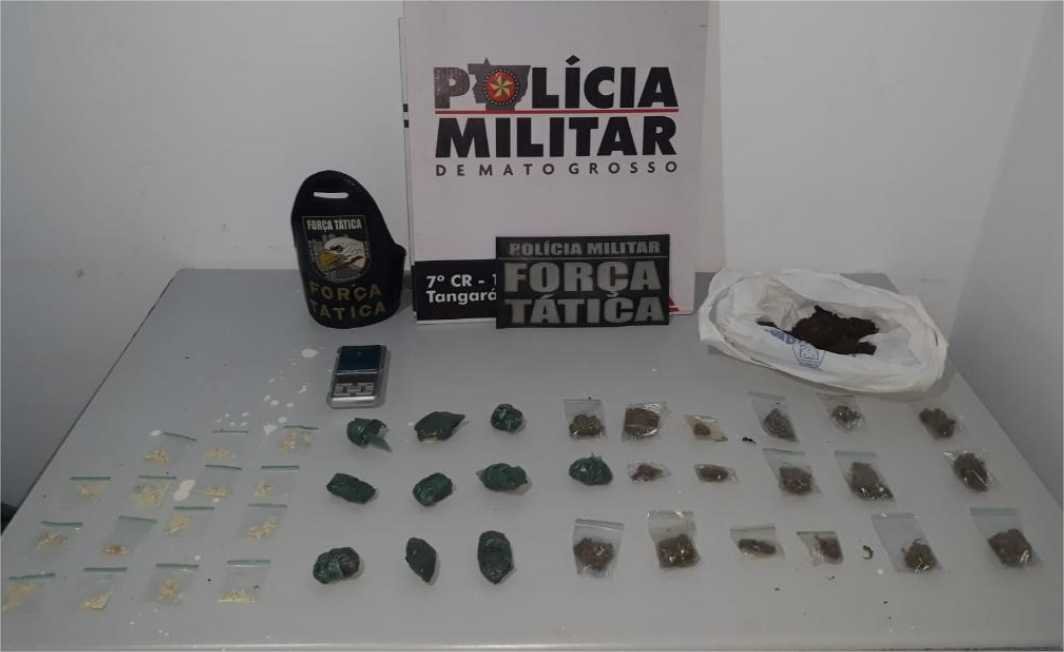 Força Tática apreende adolescente com 43 porções de drogas em Tangará da Serra