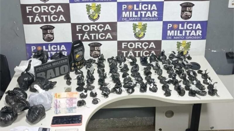 Homem é preso pela Polícia Militar com 226 porções de maconha