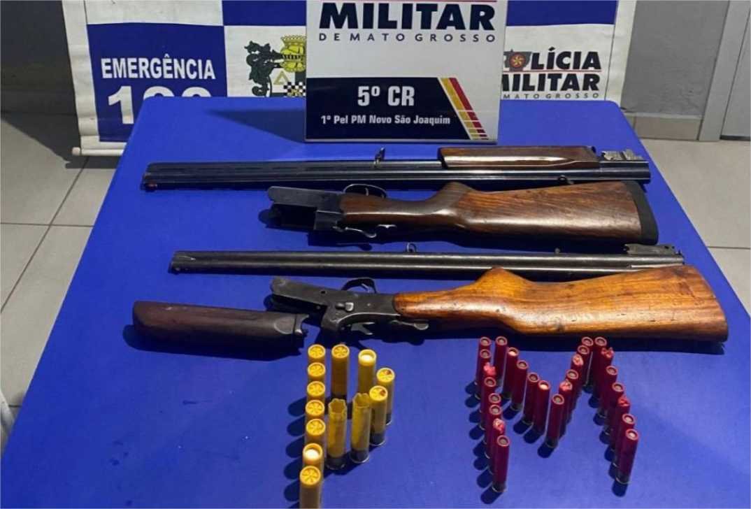 PM prende dois homens com espingarda, munições e 34 quilos de carne de animais silvestres