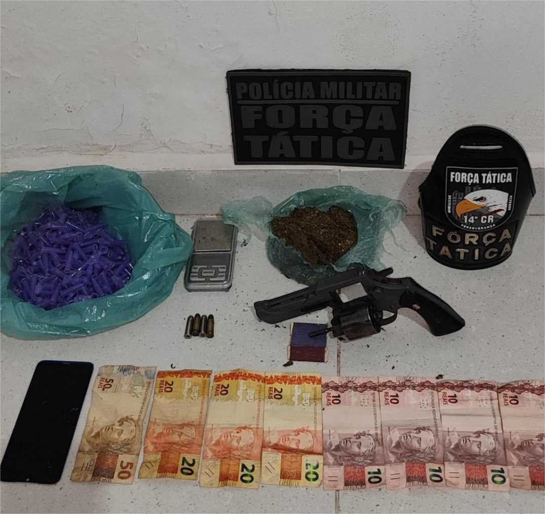 PM apreende arma de fogo, munições e faccionado com sete passagens criminais morre em confronto