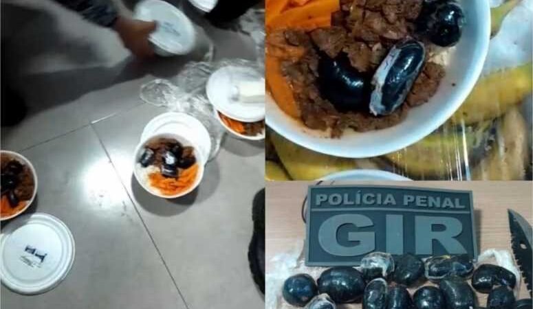 Policiais penais flagram marmitas com 22 pacotes de entorpecentes na PCE