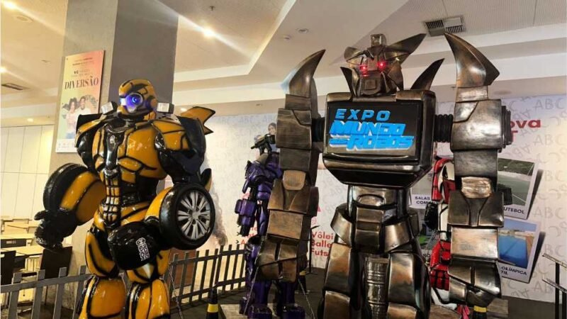 Robôs gigantes desembarcam no Várzea Grande Shopping em exposição inédita em Mato Grosso