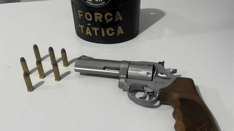 Força Tática prende homem por ameaça e apreende arma de fogo em Poconé