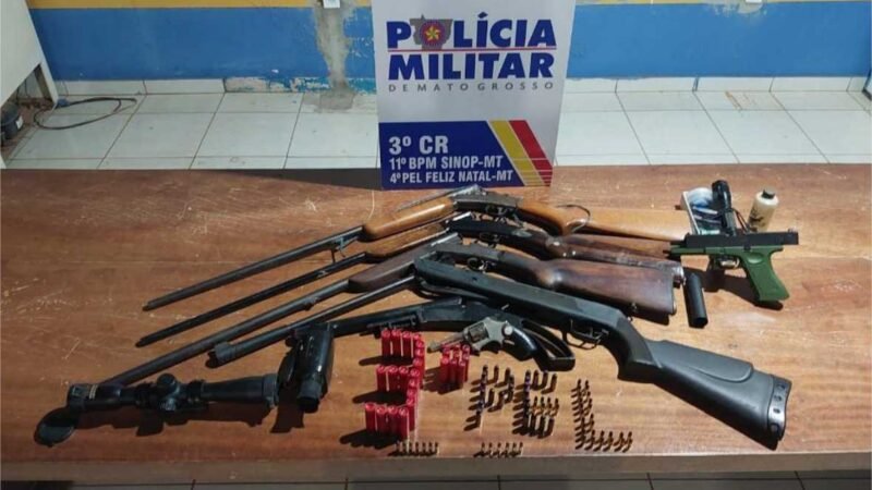 Polícia Militar prende homem por tentativa de feminicídio, apreende armas e 104 munições