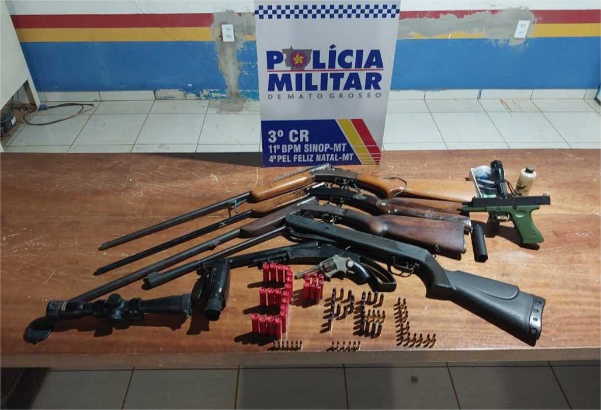 Polícia Militar prende homem por tentativa de feminicídio, apreende armas e 104 munições