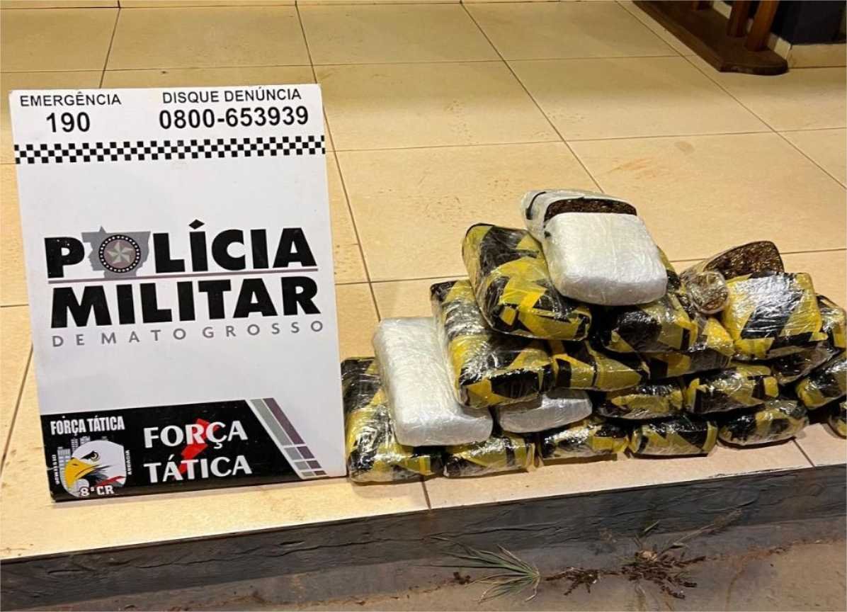 Força Tática prende casal e apreende 25 quilos de maconha em Juína