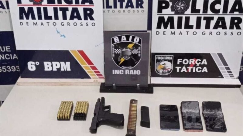 Polícia Militar apreende três adolescentes faccionados com arma de fogo e 108 munições