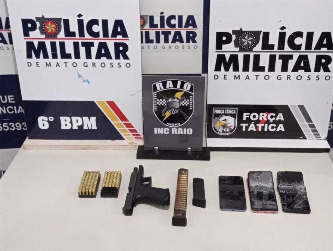 Polícia Militar apreende três adolescentes faccionados com arma de fogo e 108 munições