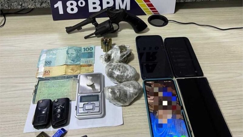 Polícia Militar prende quatro homens com drogas e arma de fogo em Pontes e Lacerda