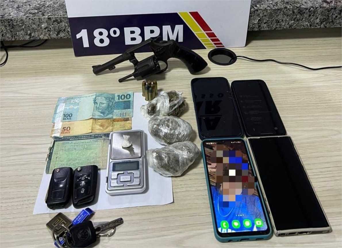 Polícia Militar prende quatro homens com drogas e arma de fogo em Pontes e Lacerda