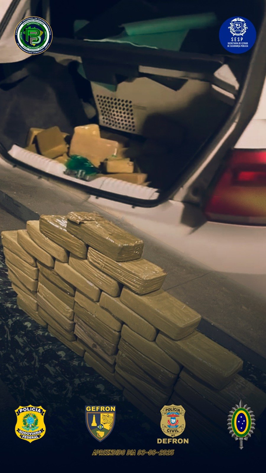 Gefron tira 40 quilos de pasta base de circulação e causa prejuízo de R$ 775 mil às facções criminosas