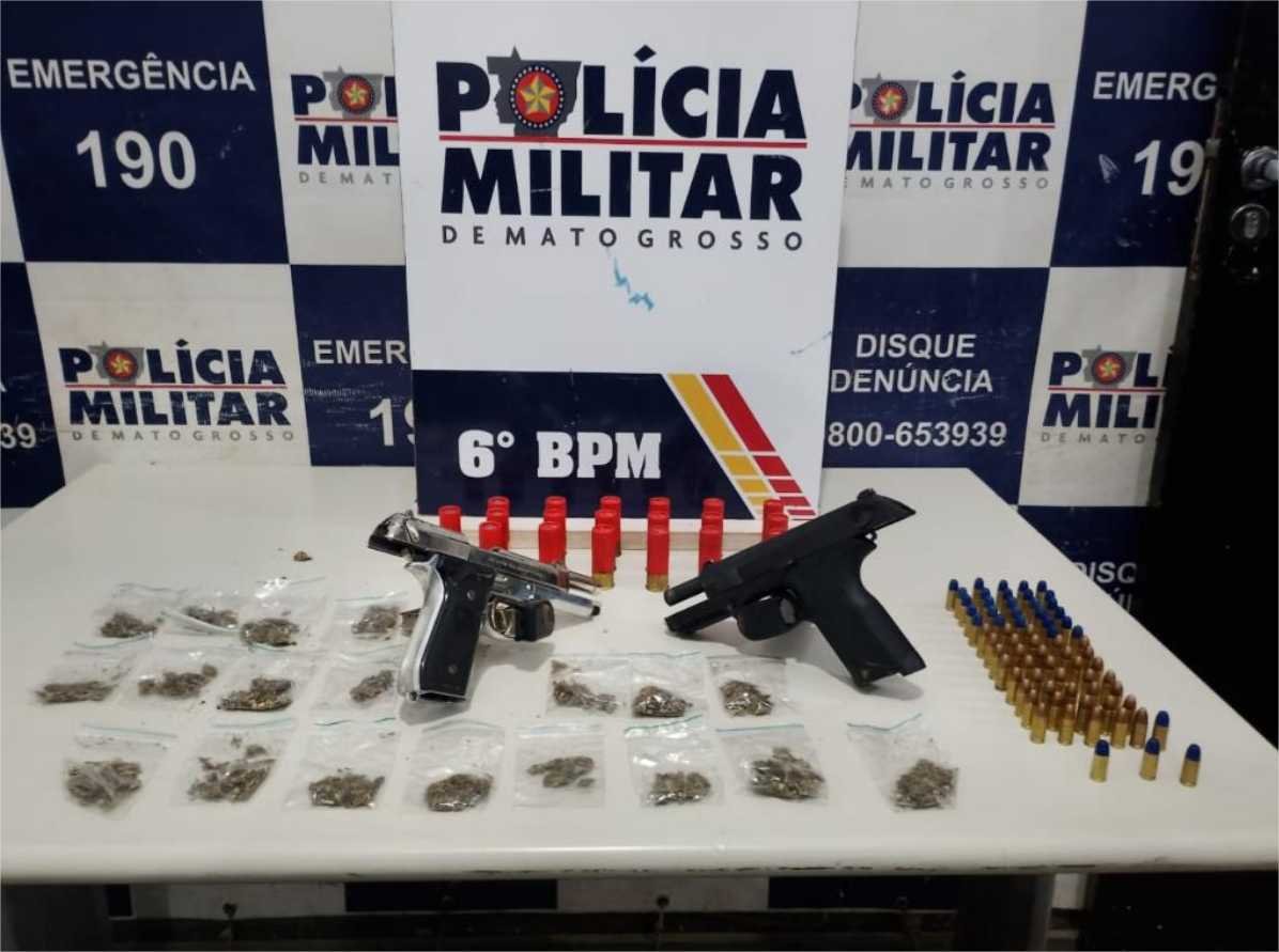 Polícia Militar detém sete faccionados e apreende drogas, armas e munições em Cáceres
