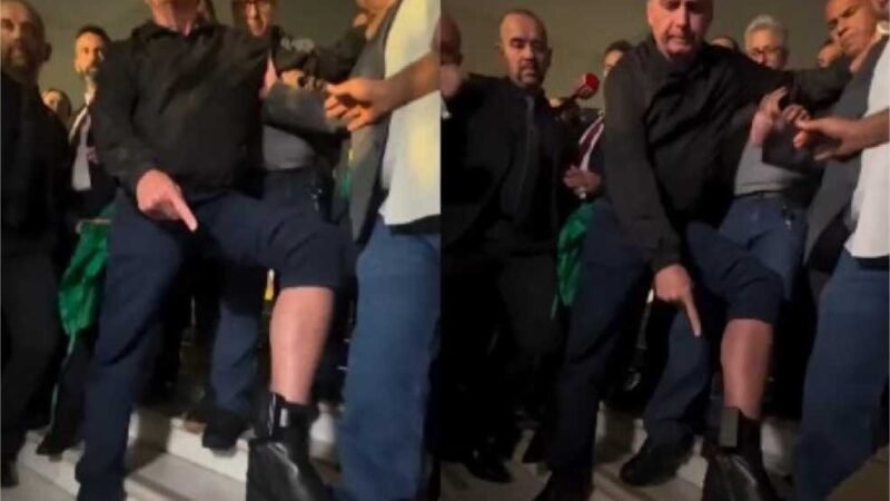 Bolsonaro exibe tornozeleira e desafia: “Só sigo a lei de Deus”