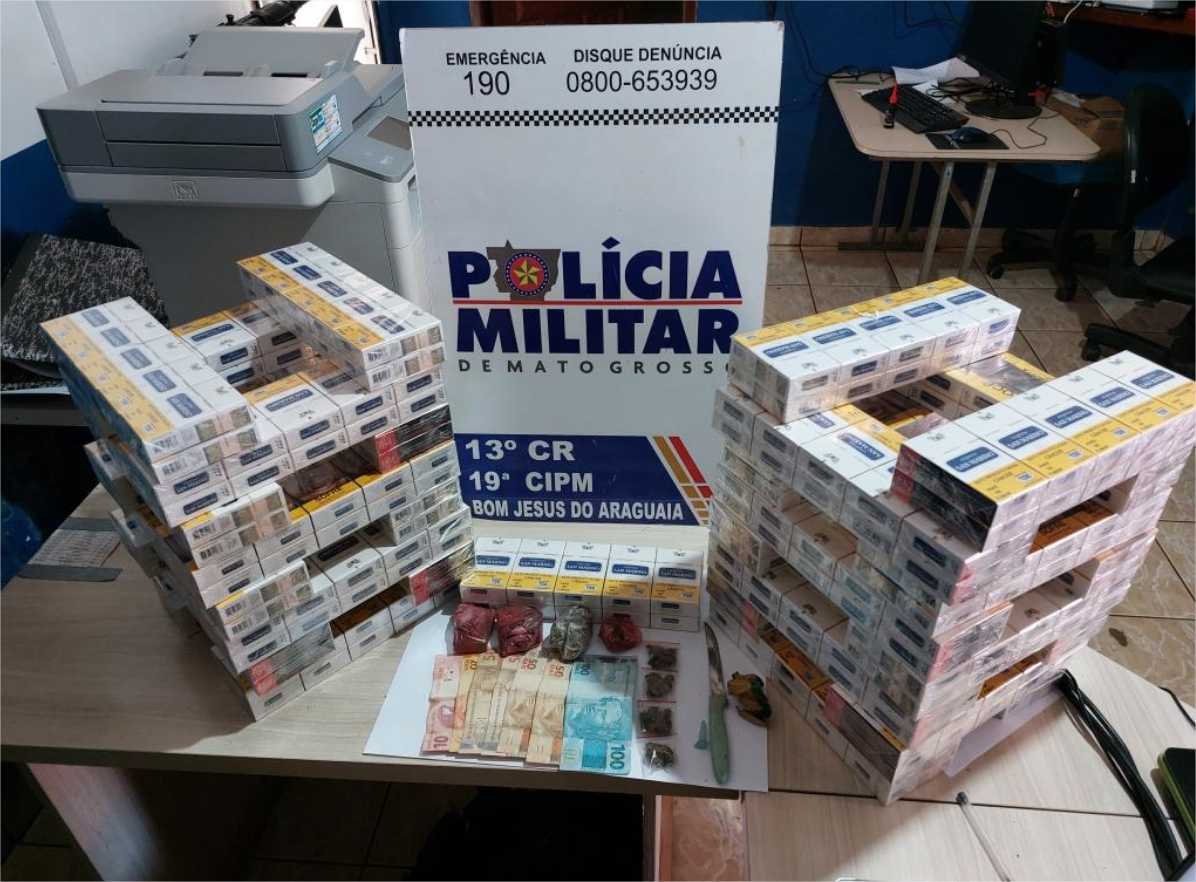 Três homens são presos por tráfico de drogas e contrabando de cigarros