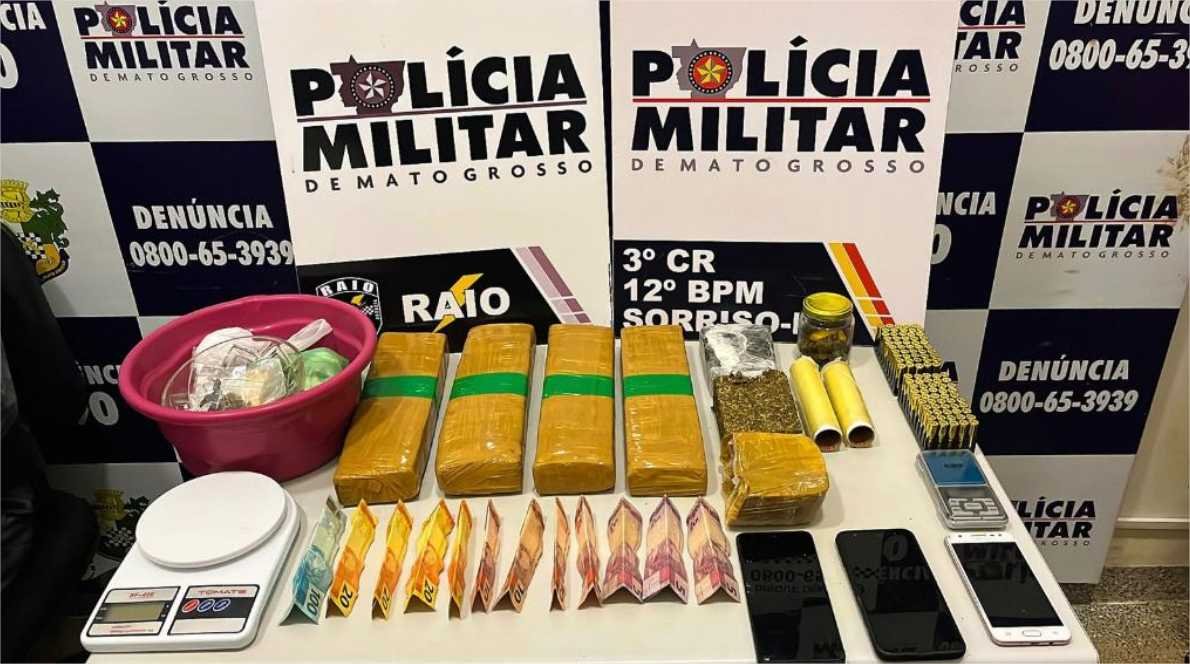 Polícia Militar prende quatro faccionados por tráfico e apreende drogas e munições