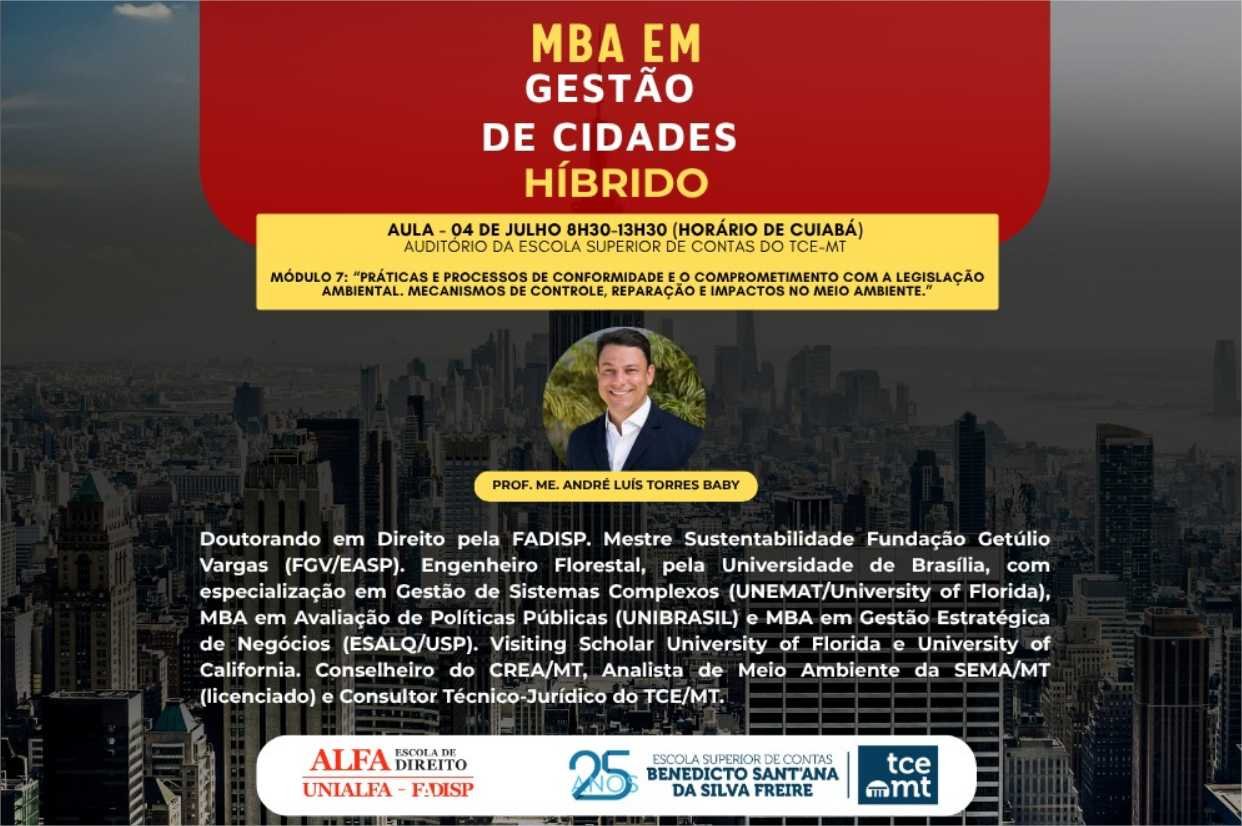 Compliance Ambiental será abordado no 7º módulo do MBA em Gestão de Cidades