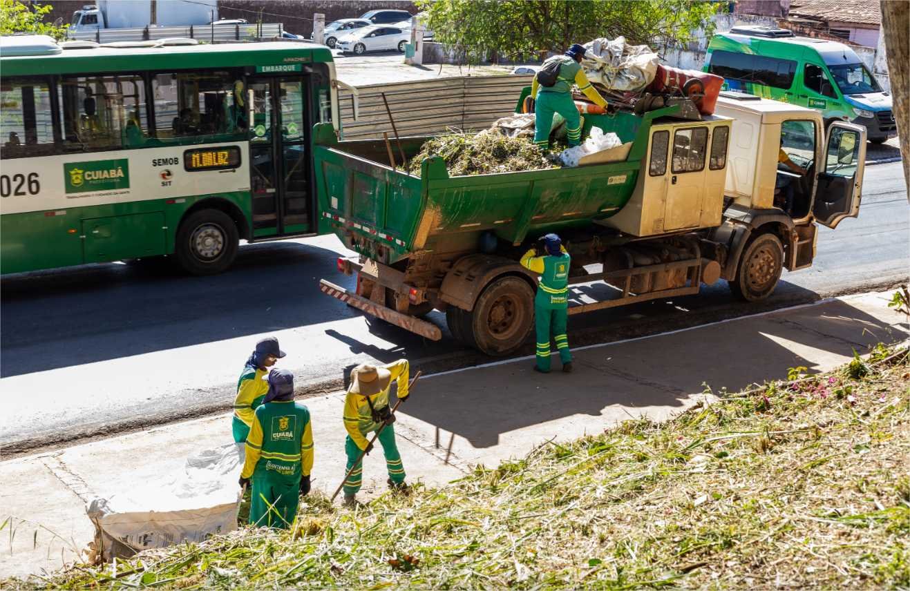 Prefeitura de Cuiabá faz grande operação de limpeza e iluminação no Morro da Luz