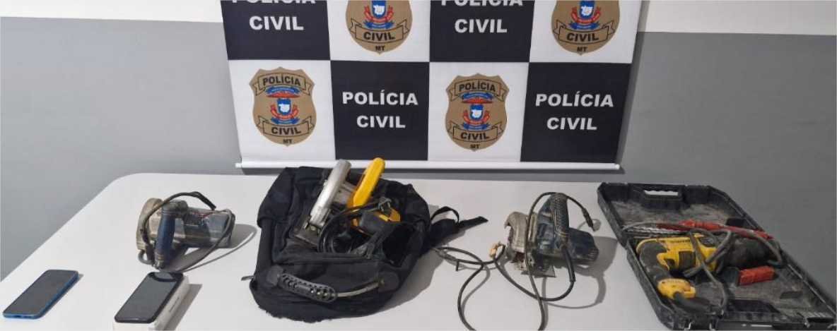 Polícia Civil prende três pessoas e recupera celulares e ferramentas furtados em Matupá
