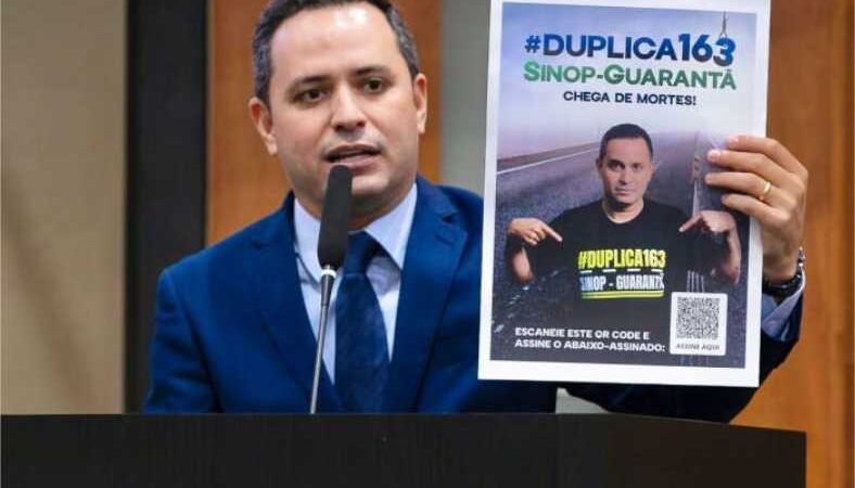 Na tribuna, Diego promove abaixo-assinado para duplicar a BR-163