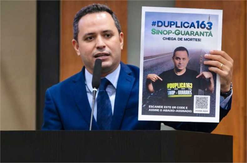 Na tribuna, Diego promove abaixo-assinado para duplicar a BR-163