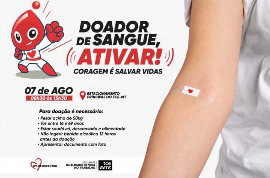 TCE-MT promove campanha de doação de sangue nesta quinta-feira (7)