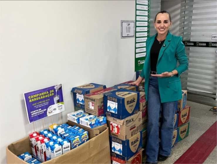 Katiuscia Manteli realiza campanha de arrecadação de leite para crianças com fibrose cística