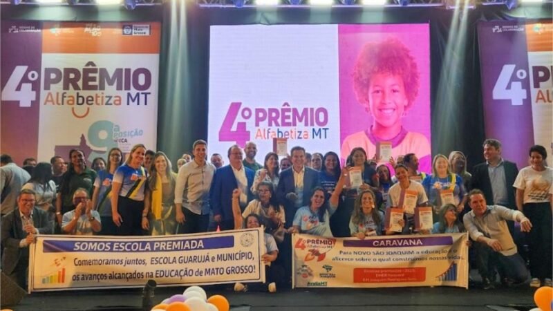 Governo premia 100 escolas da rede pública de MT com R$ 5 milhões na 4ª edição do Prêmio Alfabetiza MT