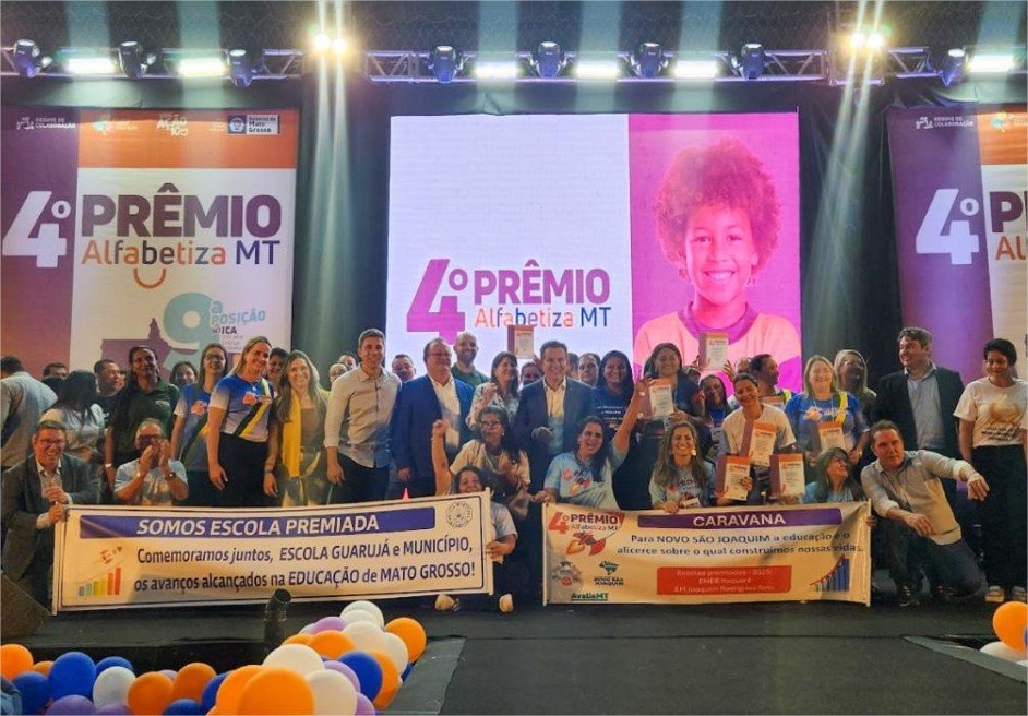Governo premia 100 escolas da rede pública de MT com R$ 5 milhões na 4ª edição do Prêmio Alfabetiza MT