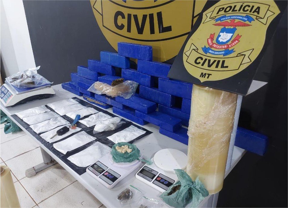 Polícia Civil apreende cerca de 40 quilos de drogas em Tangará da Serra
