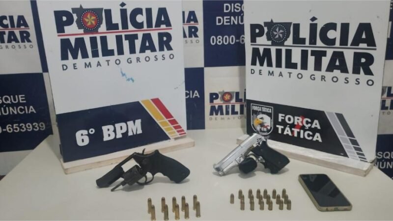 Polícia Militar detém três faccionados e apreende armas de fogo em Cáceres