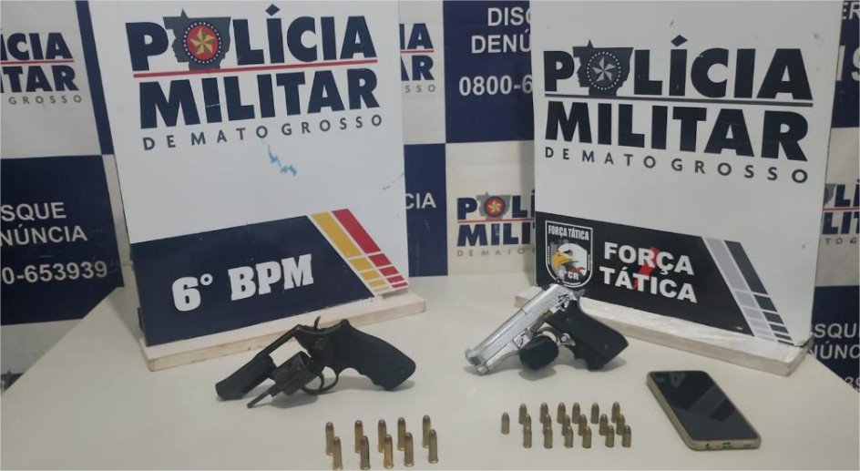 Polícia Militar detém três faccionados e apreende armas de fogo em Cáceres