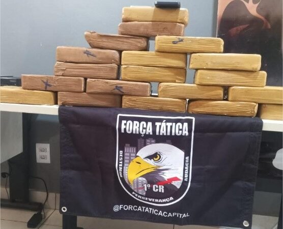 Força Tática da PM e PRF apreendem 19 tabletes de pasta base de cocaína em Várzea Grande