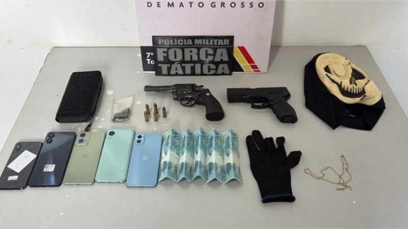 Força Tática prende suspeito por roubos e apreende arma de fogo e munições