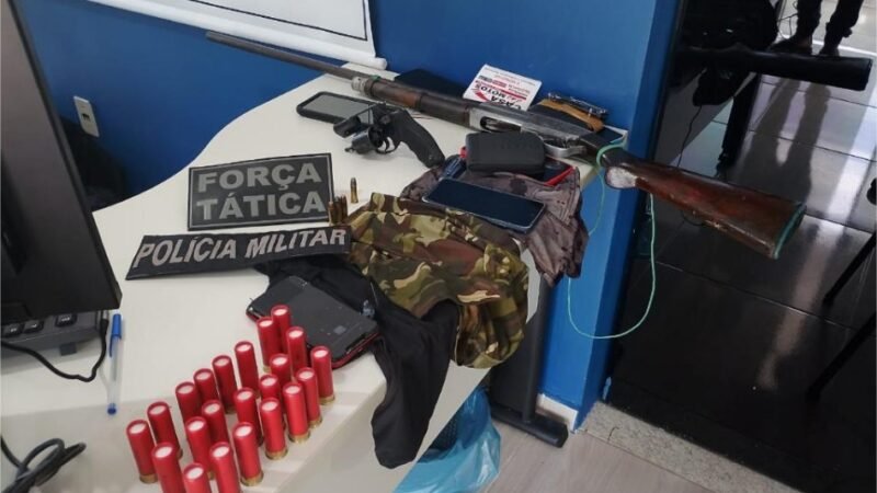 Polícia Militar prende cinco pessoas com armas de fogo e munições em Paranaíta
