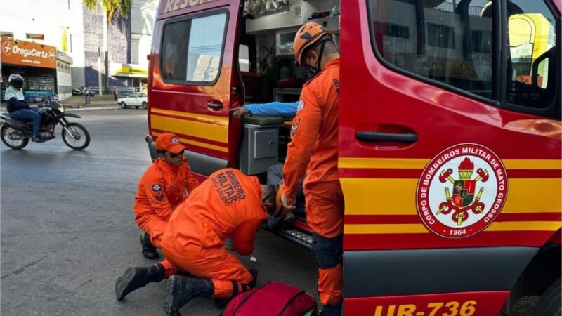 Corpo de Bombeiros socorre criança atropelada por caminhão