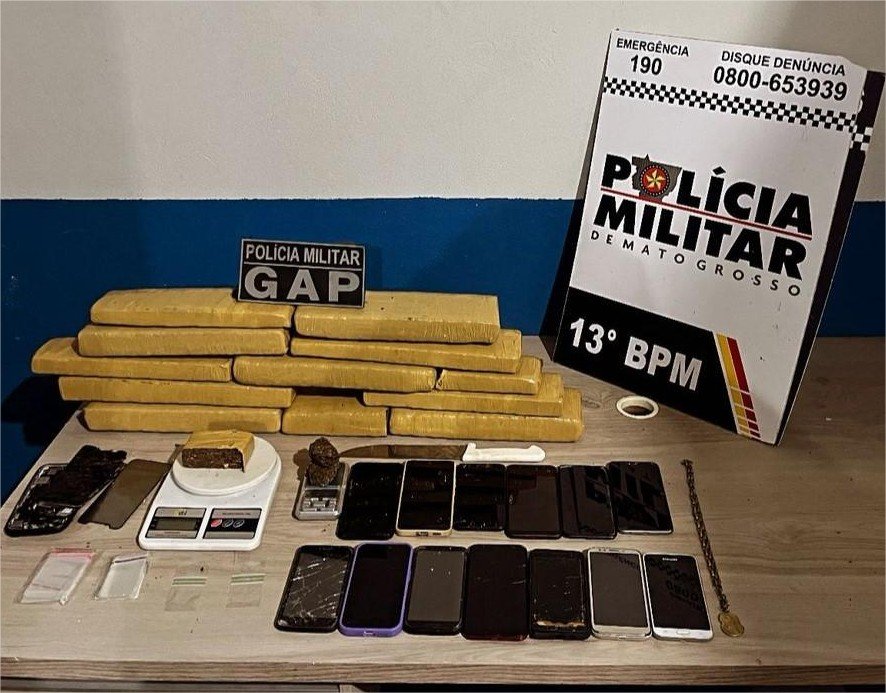 PM prende quatro faccionados por tráfico de drogas e apreende 10 tabletes de maconha