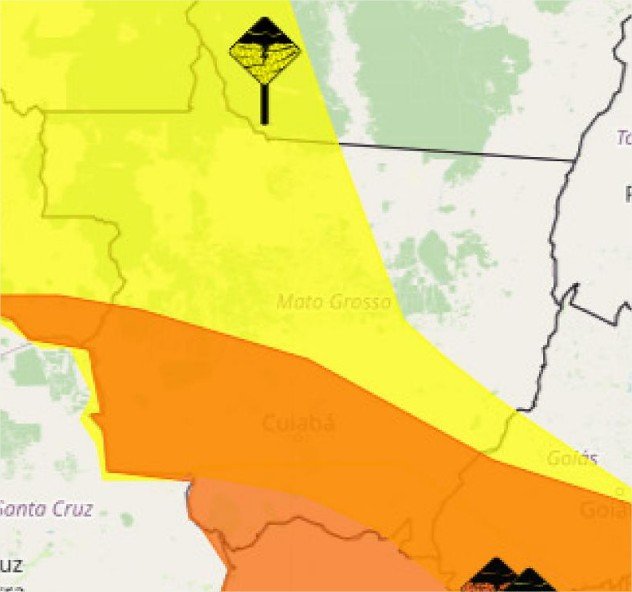 Cuiabá amanhece sob alerta de tempestades e risco de granizo