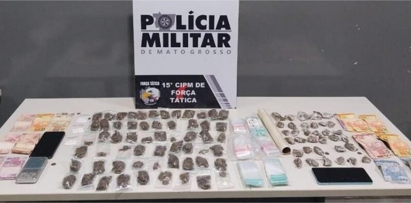 Força Tática apreende 96 porções de drogas e prende em flagrante dois integrantes de facção criminosa
