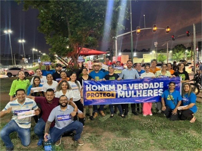 Mais de 150 veículos aderem à campanha “Homens de Verdade Protegem Mulheres”, na Av. Fernando Corrêa