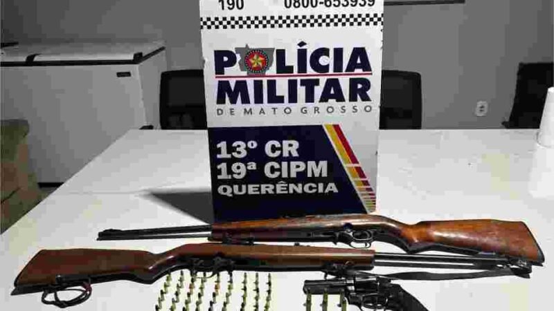 PM prende homem por violência doméstica e apreende armas de fogo em residência