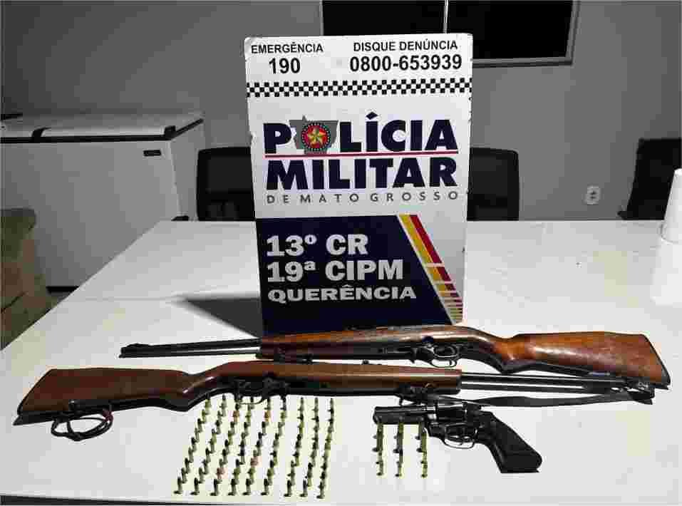PM prende homem por violência doméstica e apreende armas de fogo em residência