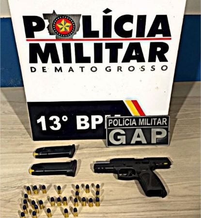 PM prende homem por porte ilegal de arma de fogo em Lucas do Rio Verde