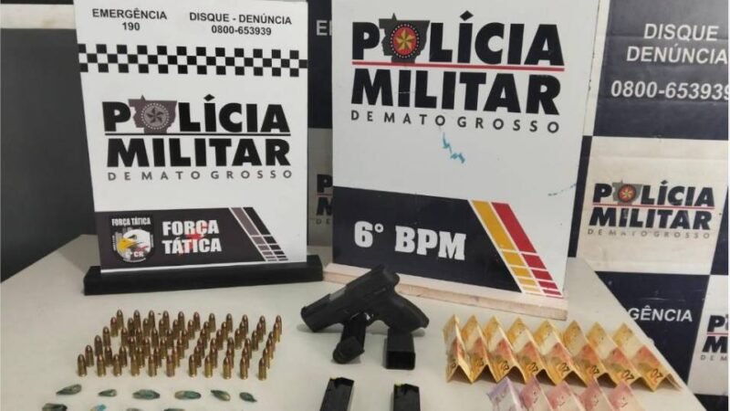 Polícia Militar conduz três faccionados e apreende pistola e 65 munições