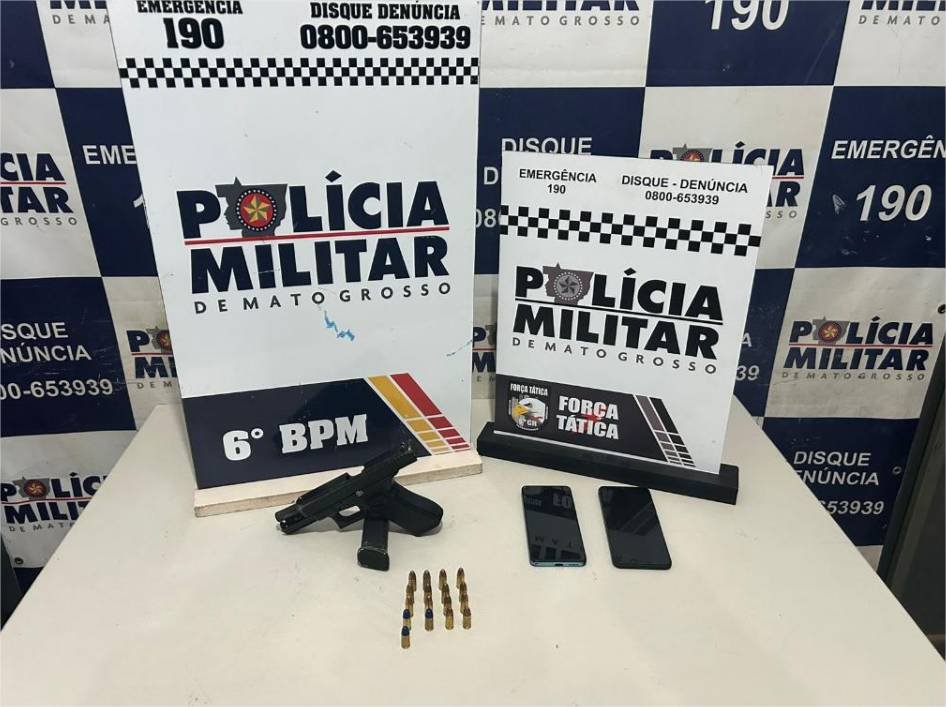 Polícia Militar conduz dois faccionados com pistola e frustra homicídio em Cáceres