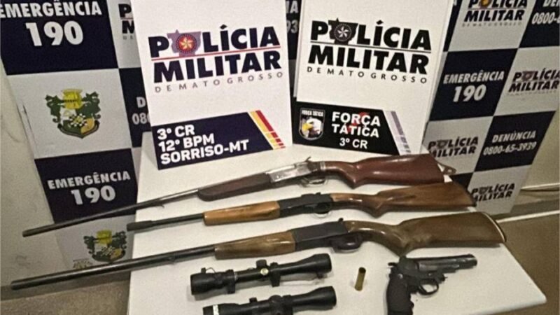 Força Tática prende suspeito de comércio ilegal de armas de fogo em Sorriso