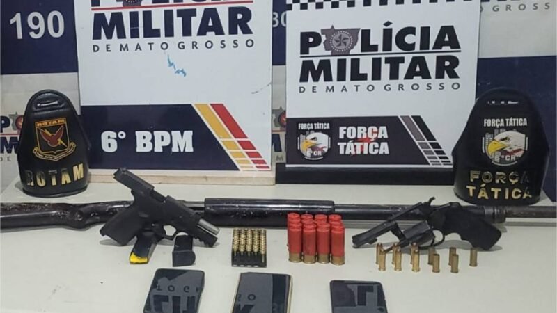 Polícia Militar prende três faccionados suspeitos de tentativa de homicídio em Cáceres